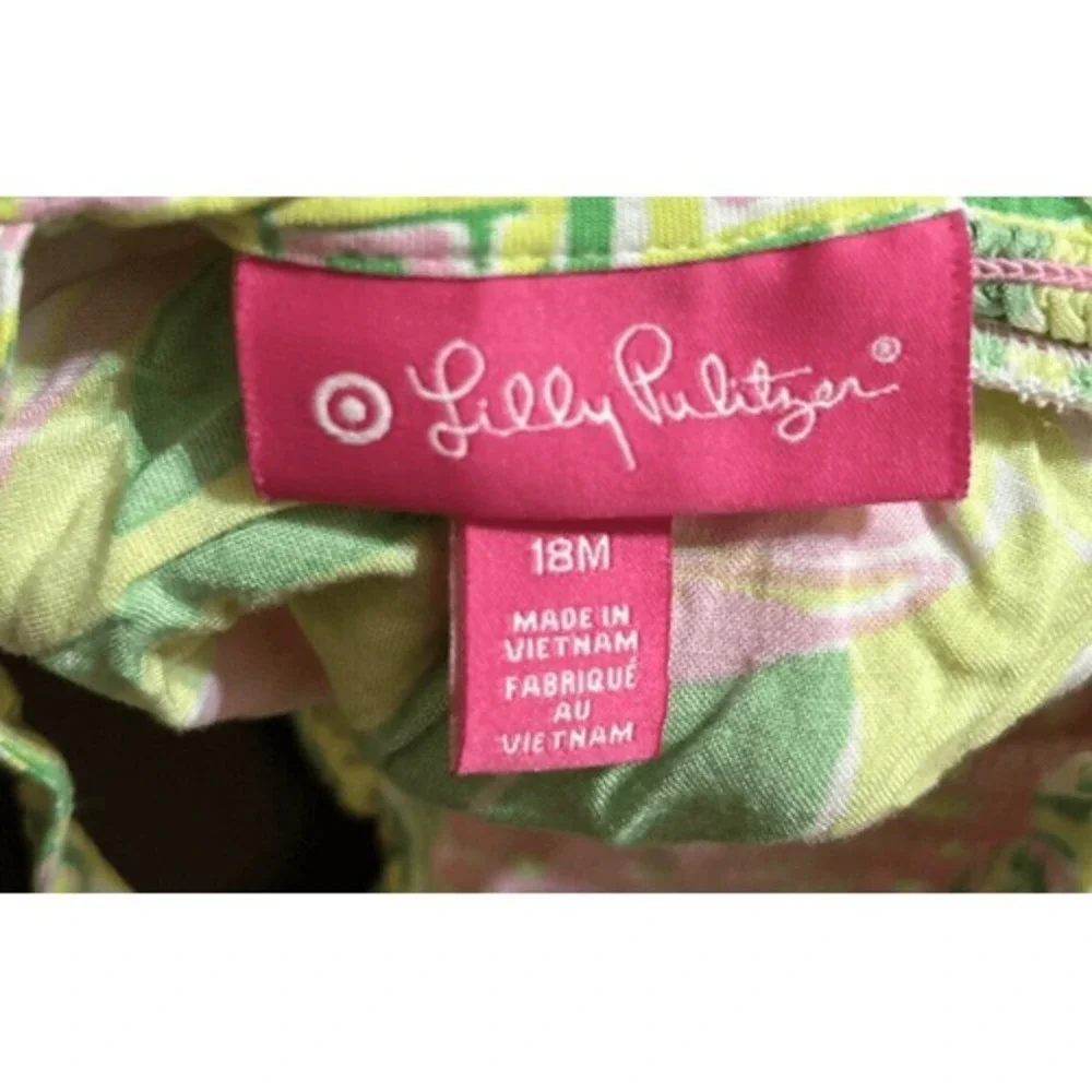 Lilly Pulitzer Baby Green Tropical Shift Dress Toddler Size 18M‎ Dress Only